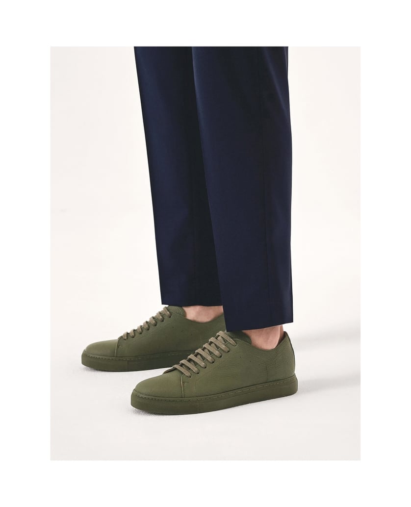 Kazar-Schnürsenkel-Sneaker-aus-natürlichem-Leder-oliv