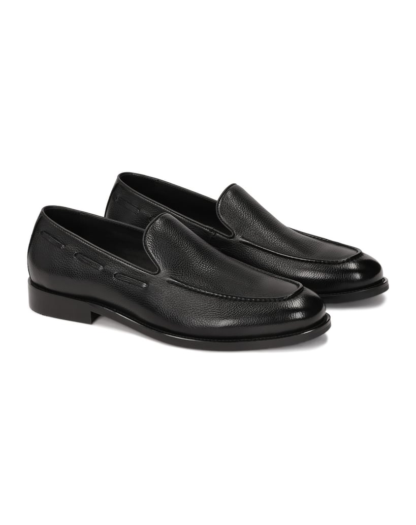 Kazar-Schwarze-Slipper-aus-Naturleder-schwarz
