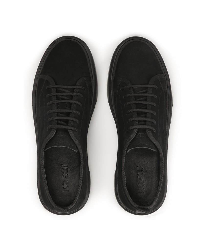 Kazar-Schwarze-Nubukleder-Sneakers-zum-Schnüren-schwarz