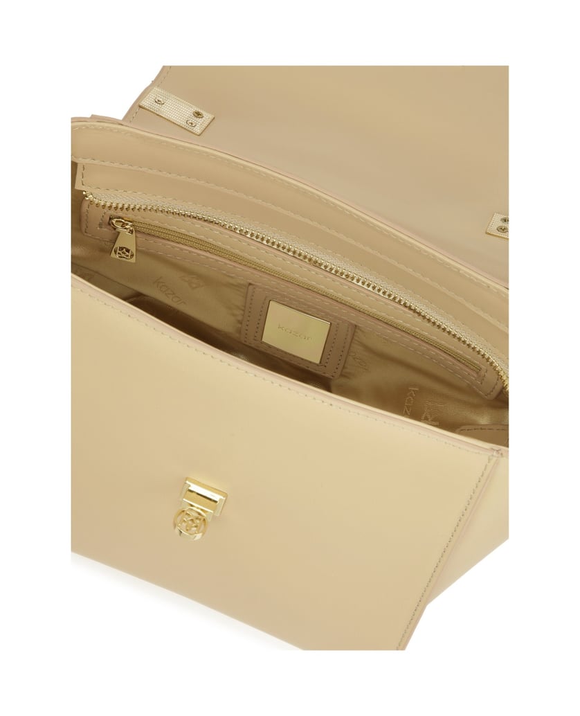 Kazar-Beigefarbene-Handtasche-mit-verlängerten-Seiten-beige