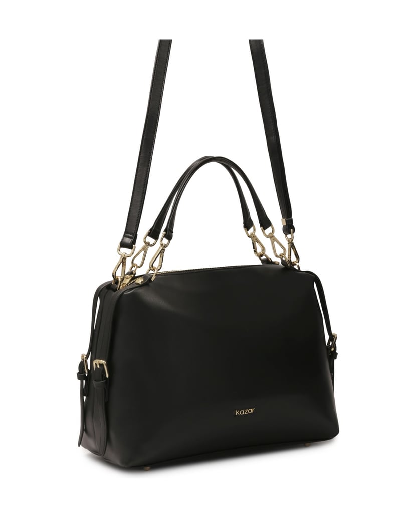 Kazar-Schwarze-Handtasche-aus-weichem-Leder-schwarz