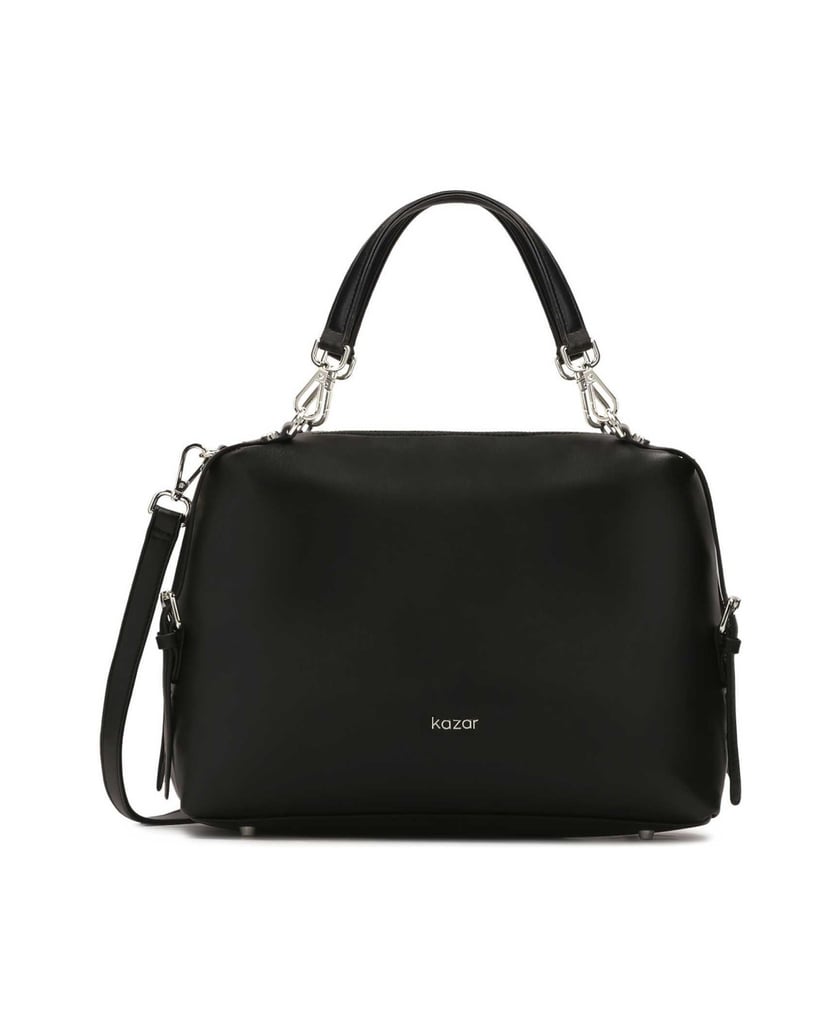Kazar-Lässige,-geräumige-Handtasche-aus-weichem-Leder-schwarz