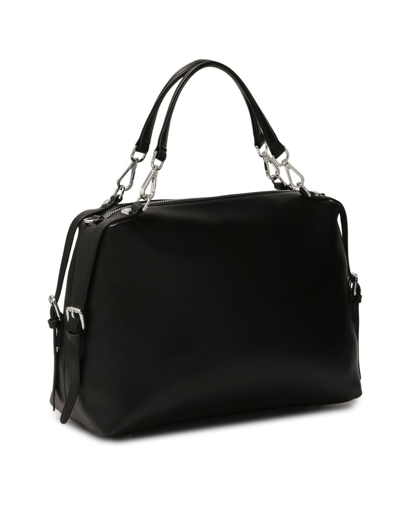 Kazar-Lässige,-geräumige-Handtasche-aus-weichem-Leder-schwarz
