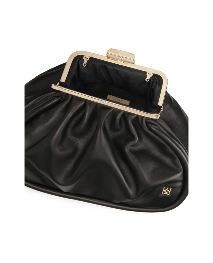 Kazar-Schwarze-Lederhandtasche-mit-Metallrahmen-schwarz