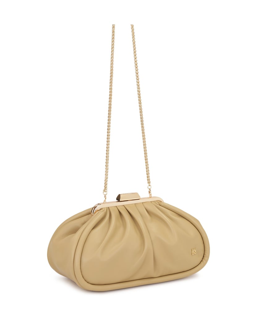 Kazar-Abendhandtasche-aus-zerknittertem-Leder-weiss