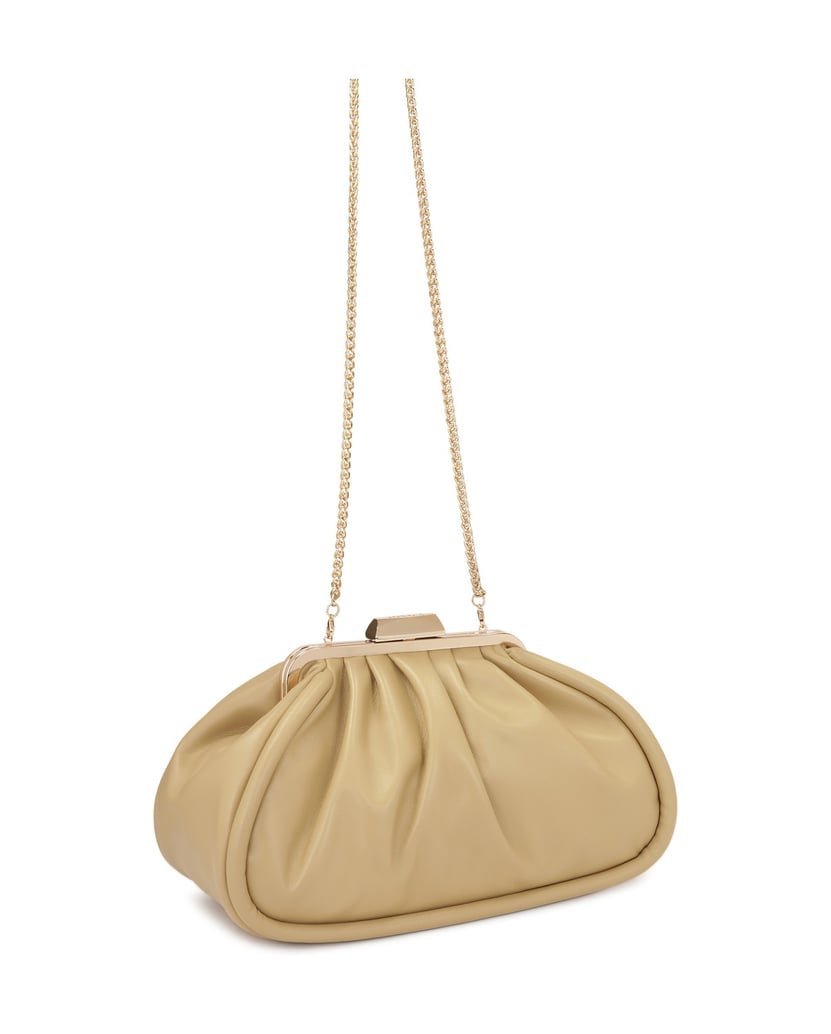 Kazar-Abendhandtasche-aus-zerknittertem-Leder-weiss