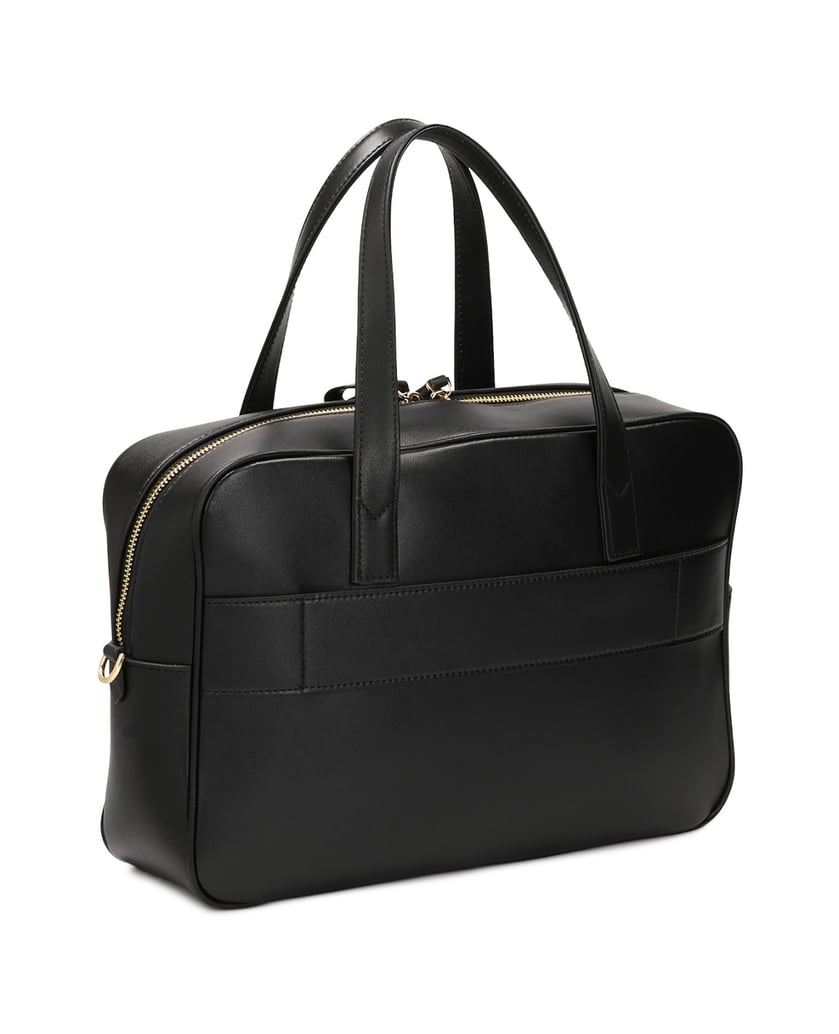 Kazar-Lederhandtasche-mit-geometrischer-Form-schwarz