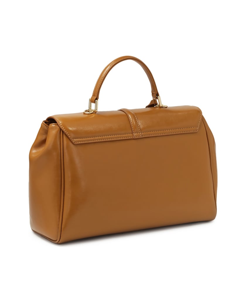 Kazar-Braune-Lederhandtasche-mit-eleganter-Schließe-camel
