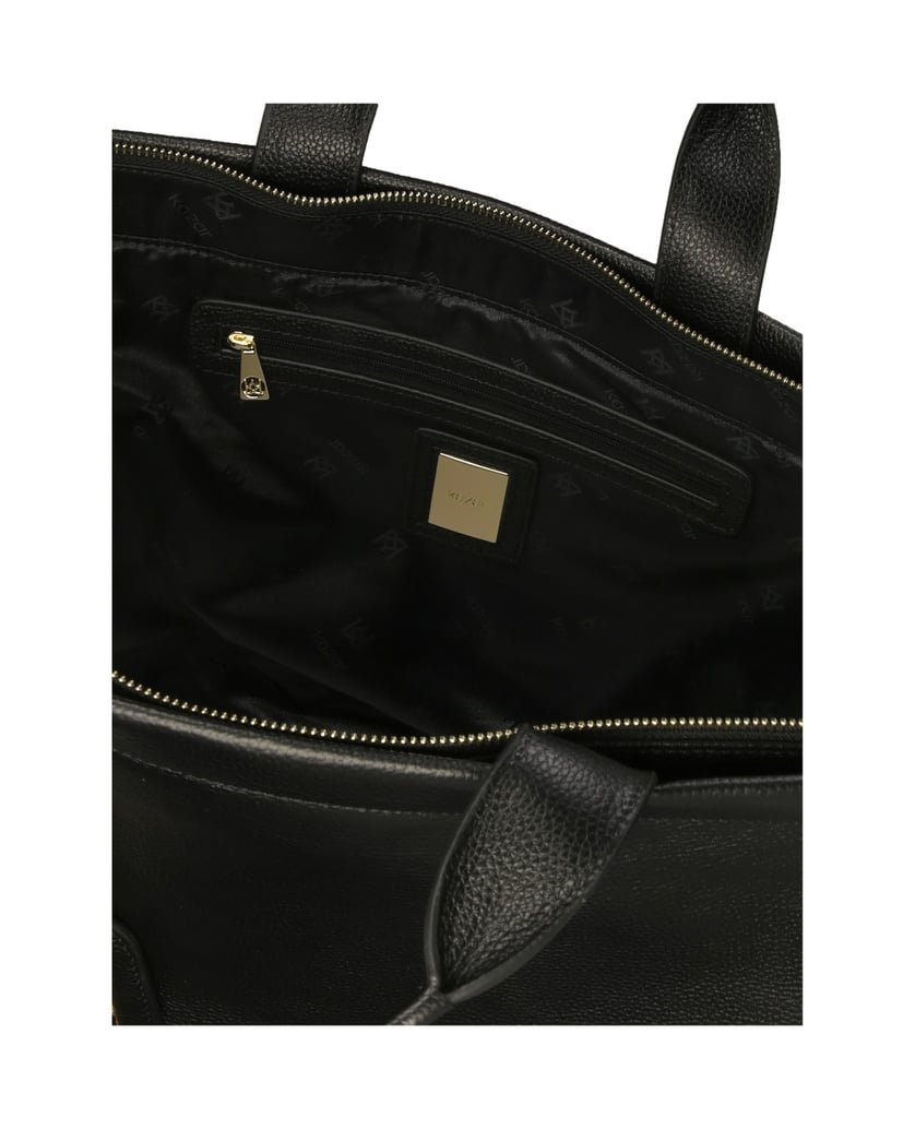 Kazar-Schwarze-große-Handtasche-aus-weichem-Leder-schwarz