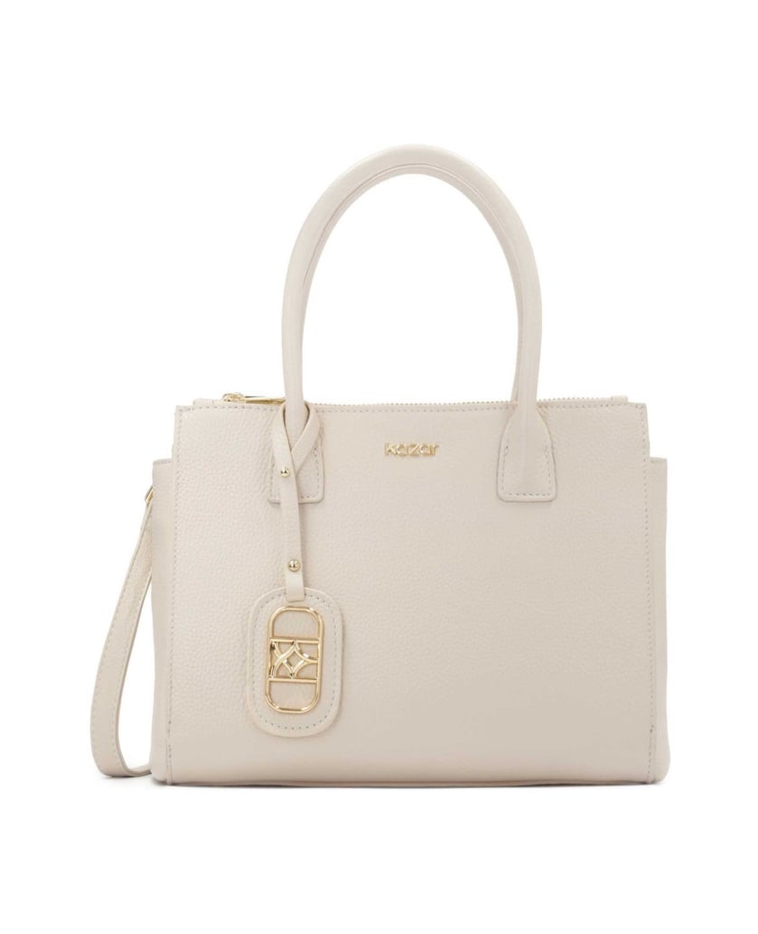 Kazar-Elegante-Lederhandtasche-mit-Griffen-weiss