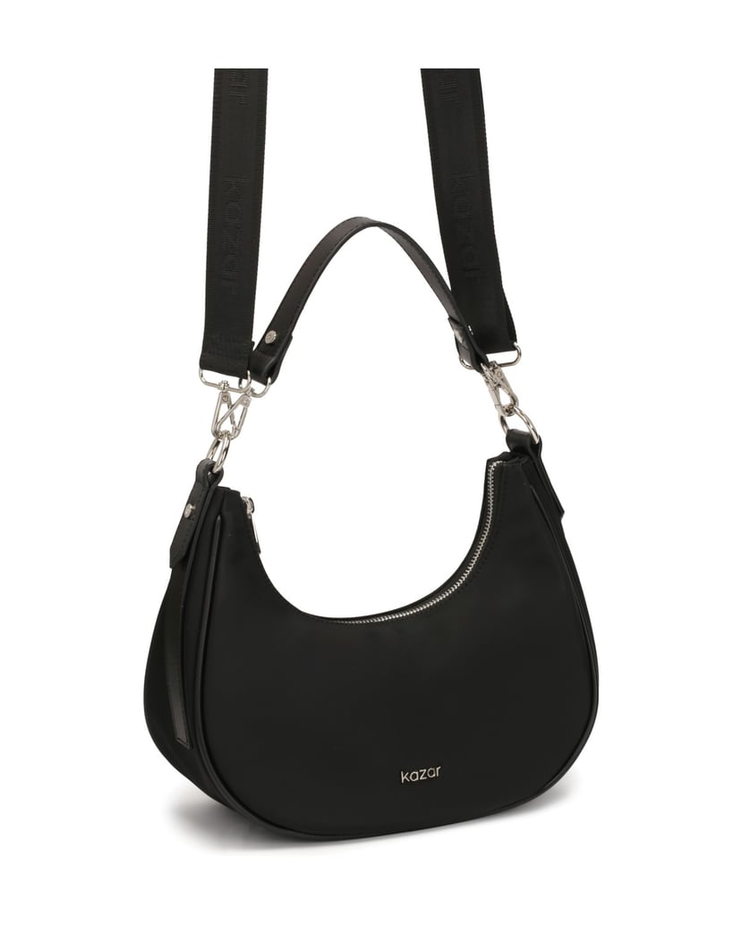 Kazar-Schwarze-Stofftasche-in-Form-eines-Croissants-schwarz