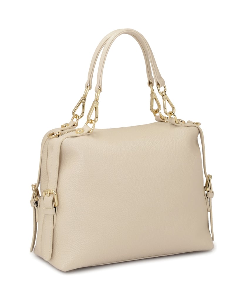 Kazar-Helle-Lederhandtasche-mit-abnehmbaren-Griffen-weiss