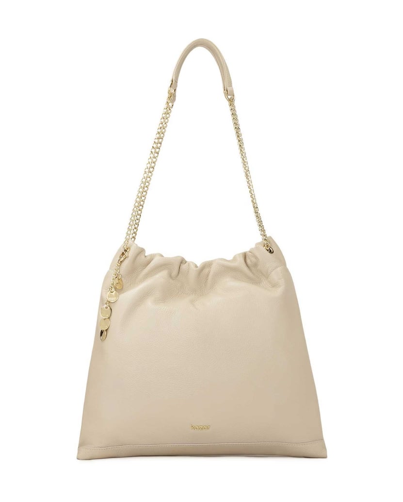 Kazar-Cremefarbene-Tasche-mit-Ketten-weiss