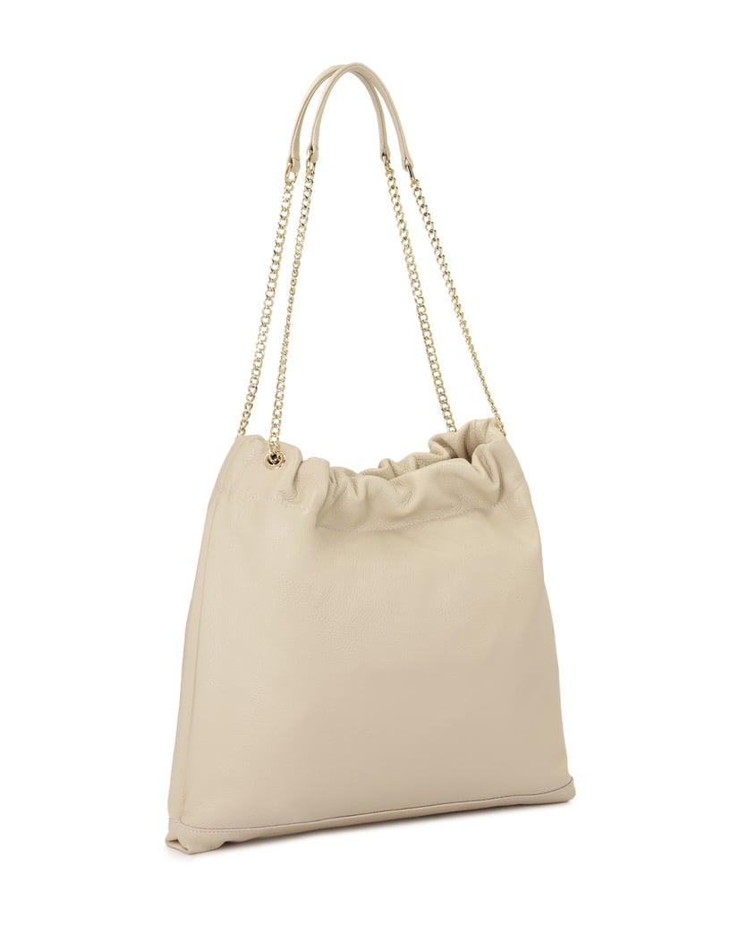 Kazar-Cremefarbene-Tasche-mit-Ketten-weiss