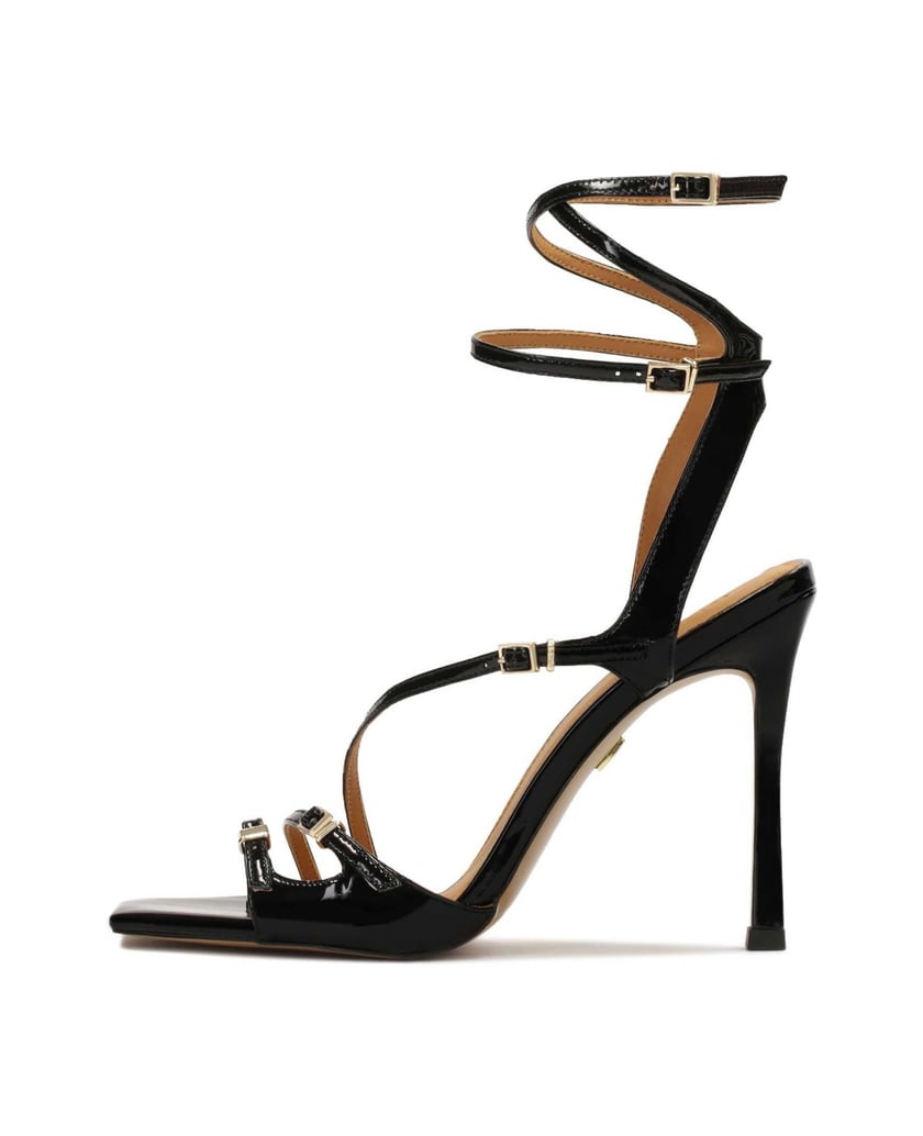 Kazar-Schwarze-Riemchensandalen-aus-Lackleder-schwarz