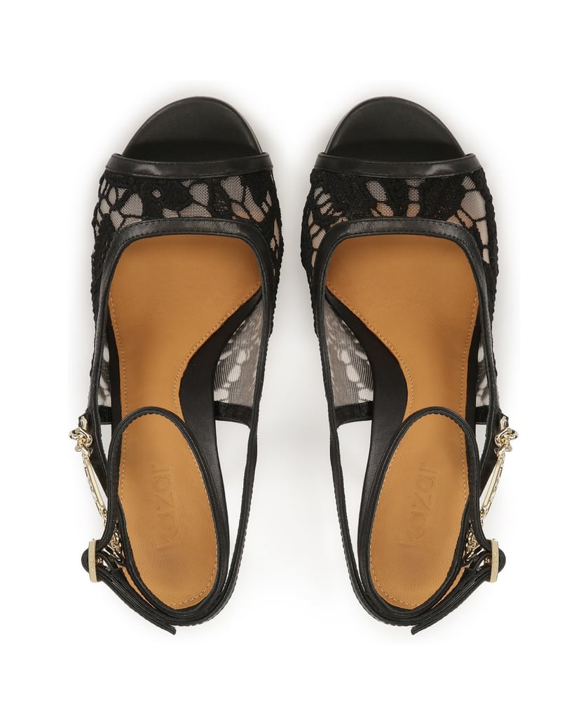 Kazar-Hochhackige-Sandalen-mit-geschnürtem-Schaft-schwarz
