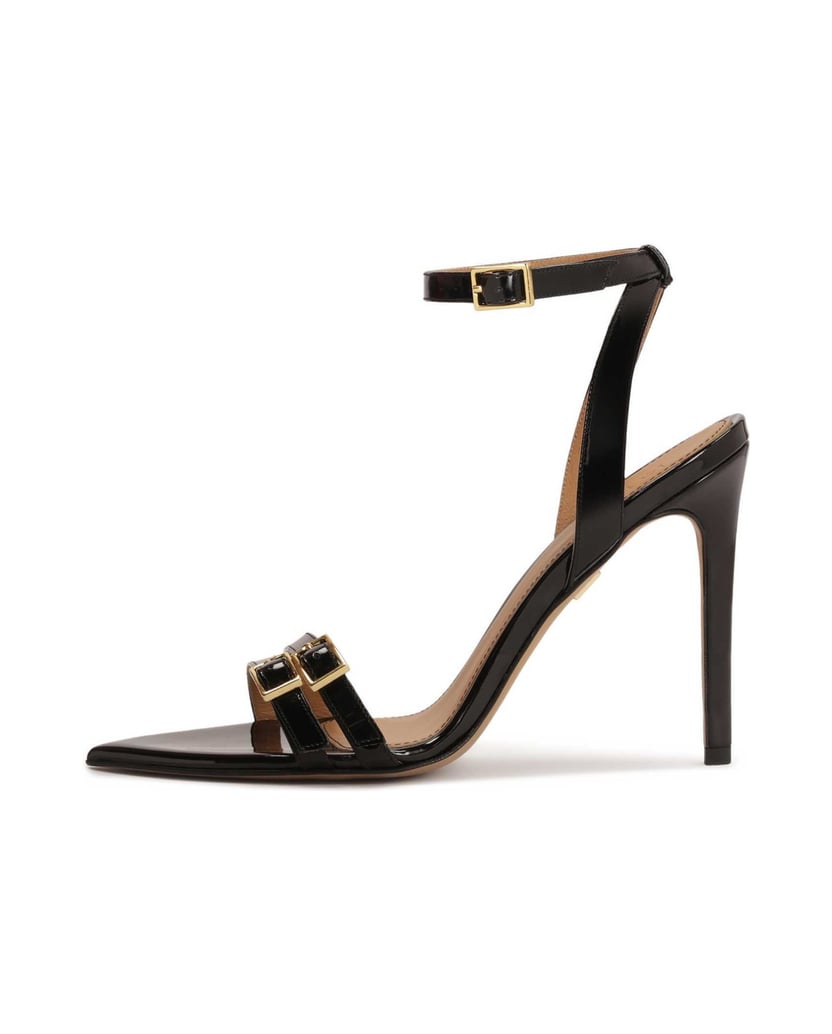 Kazar-Sandalen-aus-Lackleder-mit-schmalen-Riemen-schwarz
