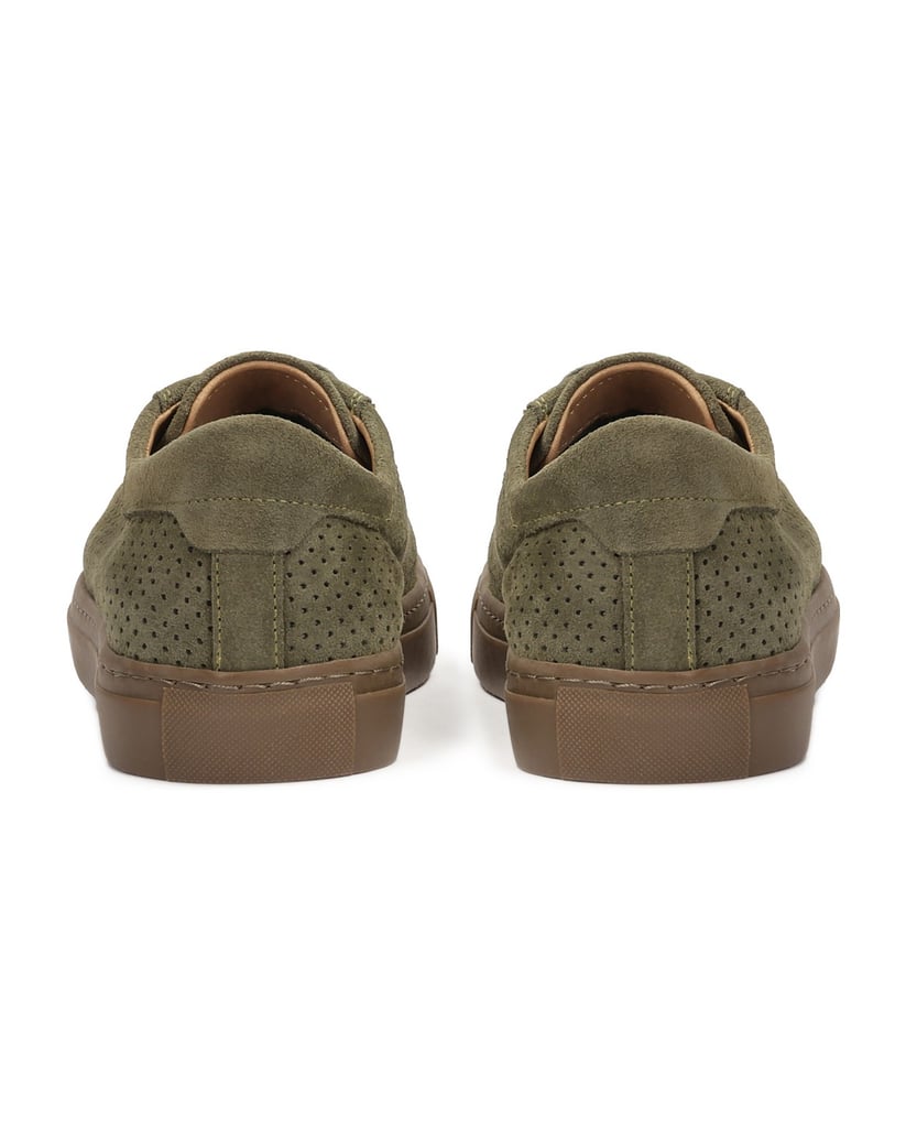 Kazar-Khakifarbene-Turnschuhe-mit-gestanztem-Schaft-oliv