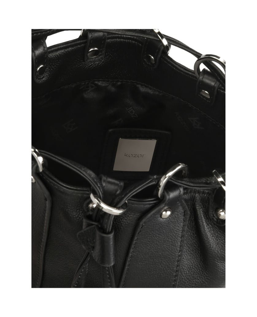Kazar-Schwarze-Ledertasche-Handtasche-schwarz