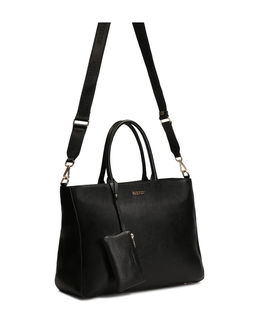 Kazar-Geräumige-Lederhandtasche-mit-Etui-schwarz