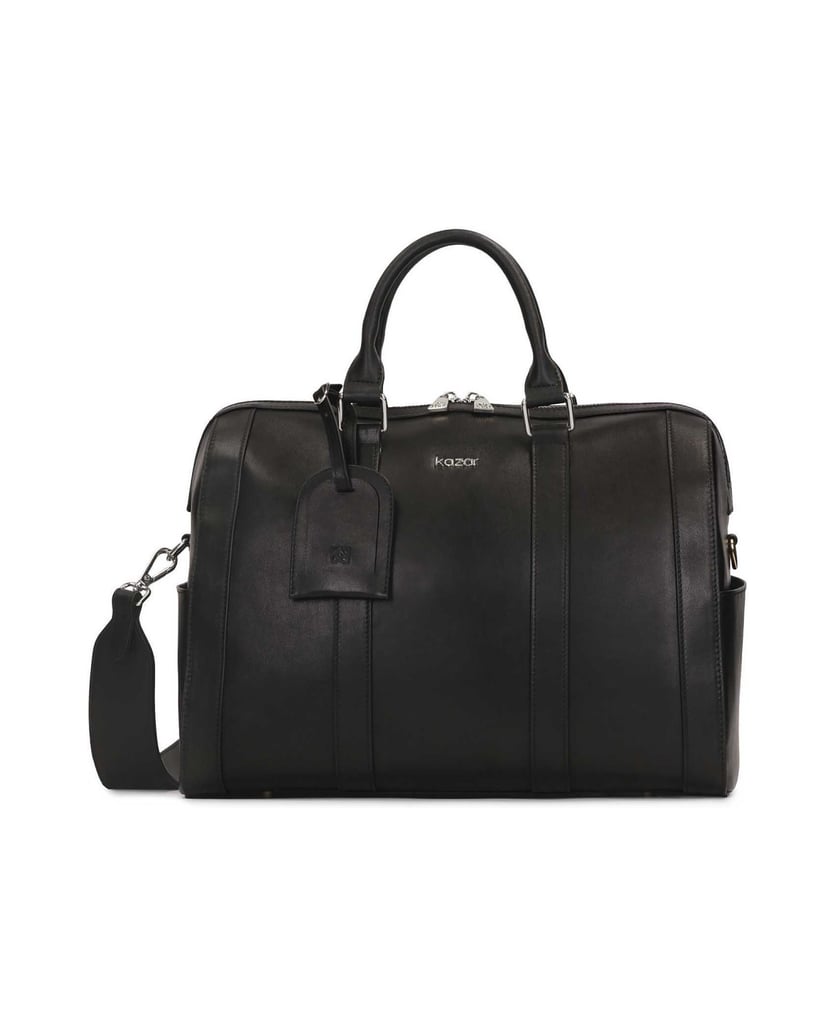 Kazar-Handgepäck-Reisetasche-aus-Leder-schwarz