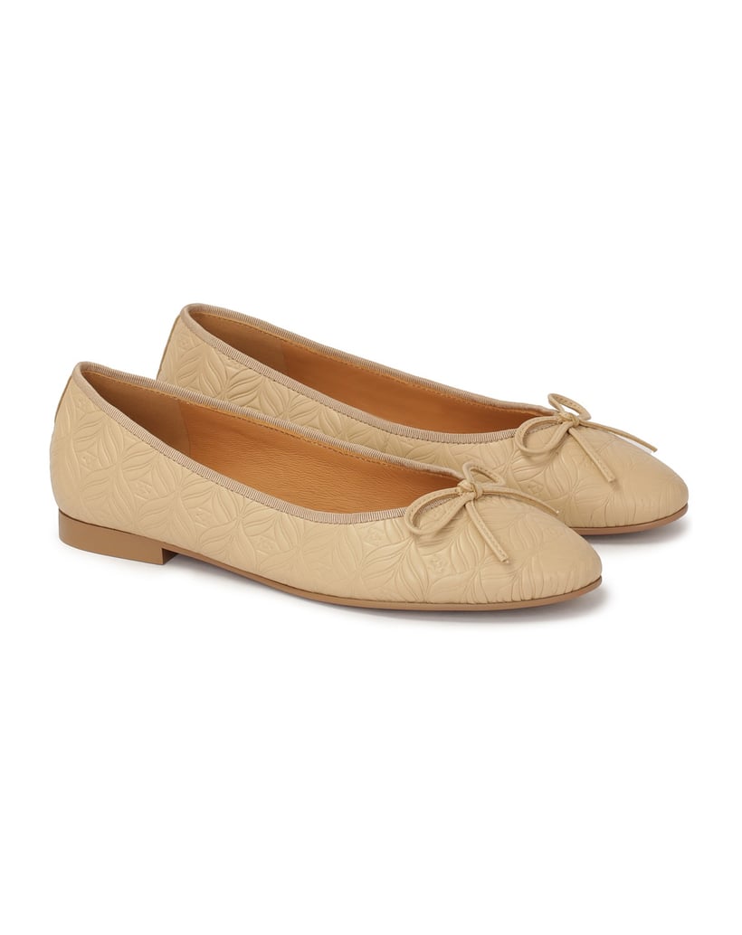 Kazar-Beige-Ballerinas-mit-geprägtem-Muster-beige