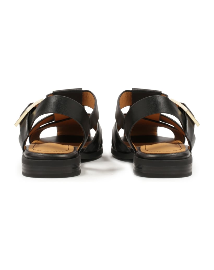 Kazar-Schwarze-Ledersandalen-mit-sich-kreuzenden-Riemen-schwarz
