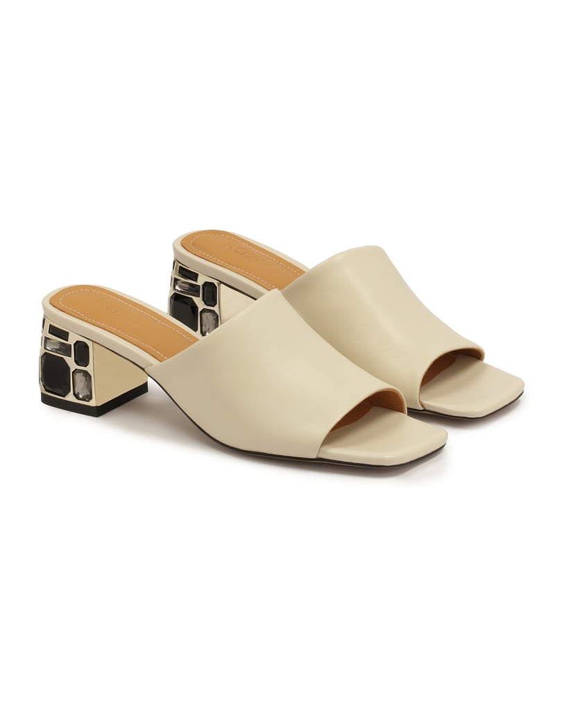 Kazar-Elegante-Pantoletten-auf-einem-mit-Steinen-verzierten-Absatz-beige