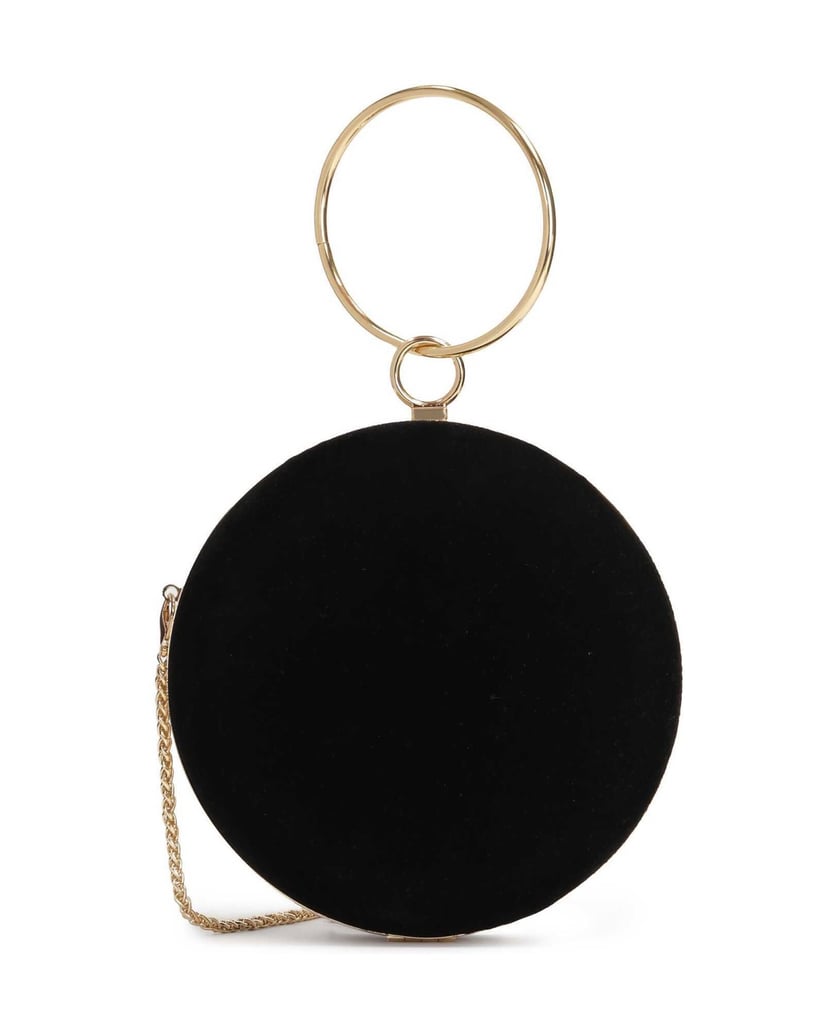 Kazar-Runde-schwarze-Handtasche-mit-Reif-an-der-Hand-schwarz