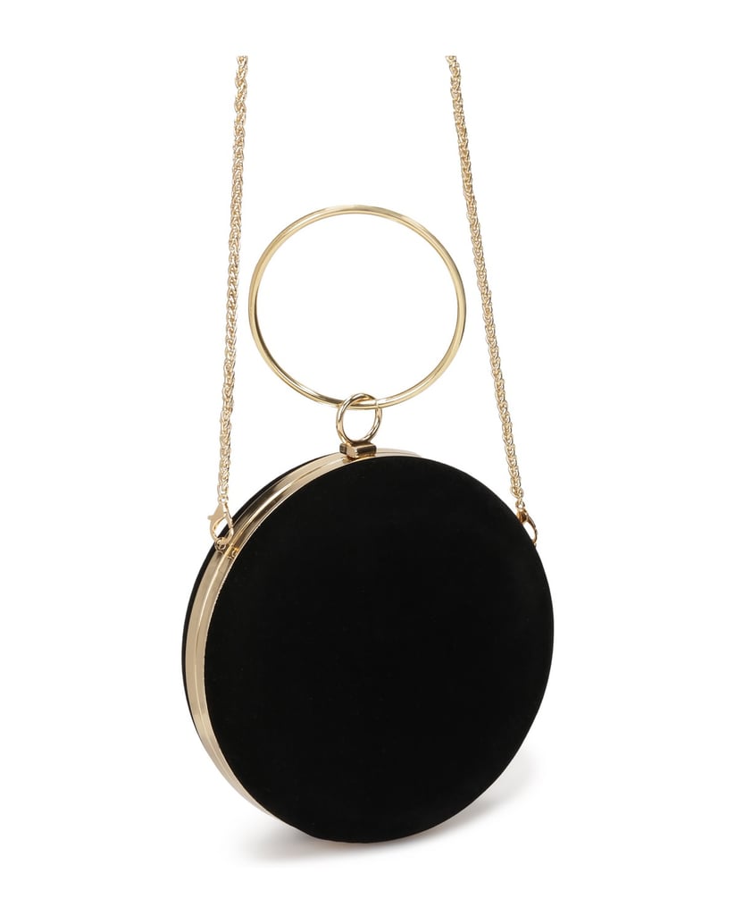 Kazar-Runde-schwarze-Handtasche-mit-Reif-an-der-Hand-schwarz