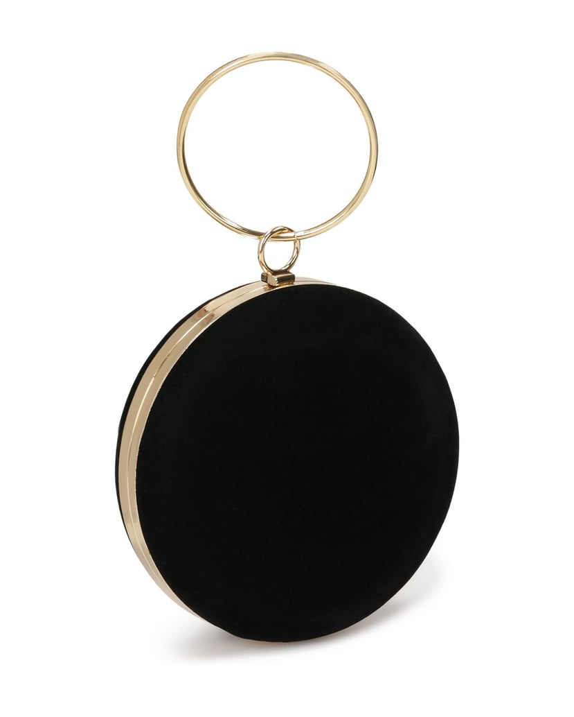 Kazar-Runde-schwarze-Handtasche-mit-Reif-an-der-Hand-schwarz