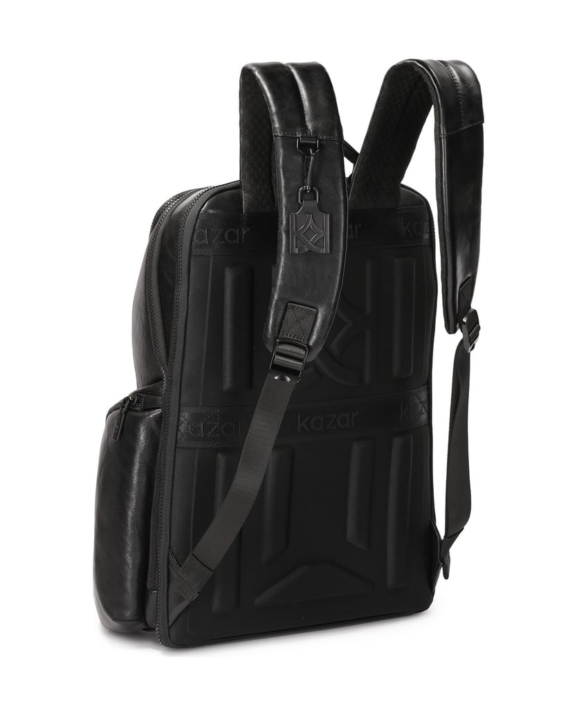 Kazar-Lederrucksack-mit-Laptopfach-schwarz