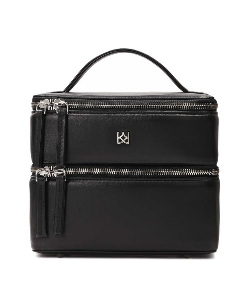 Kazar-Kosmetiktasche-aus-festem-Leder-mit-zwei-Etagen-schwarz