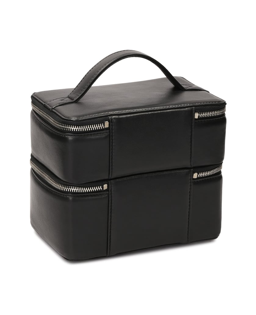 Kazar-Kosmetiktasche-aus-festem-Leder-mit-zwei-Etagen-schwarz