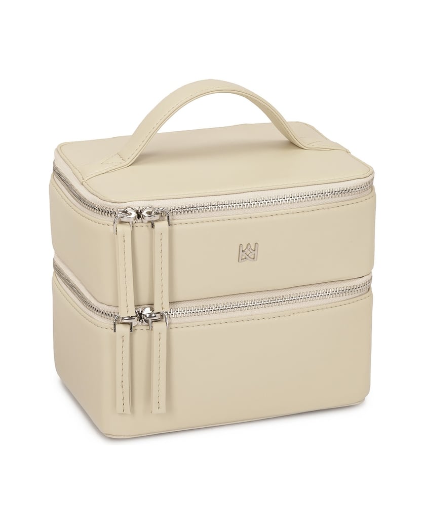 Kazar-Kosmetiktasche-aus-Leder-mit-Spiegel-und-Pinselhalter-weiss