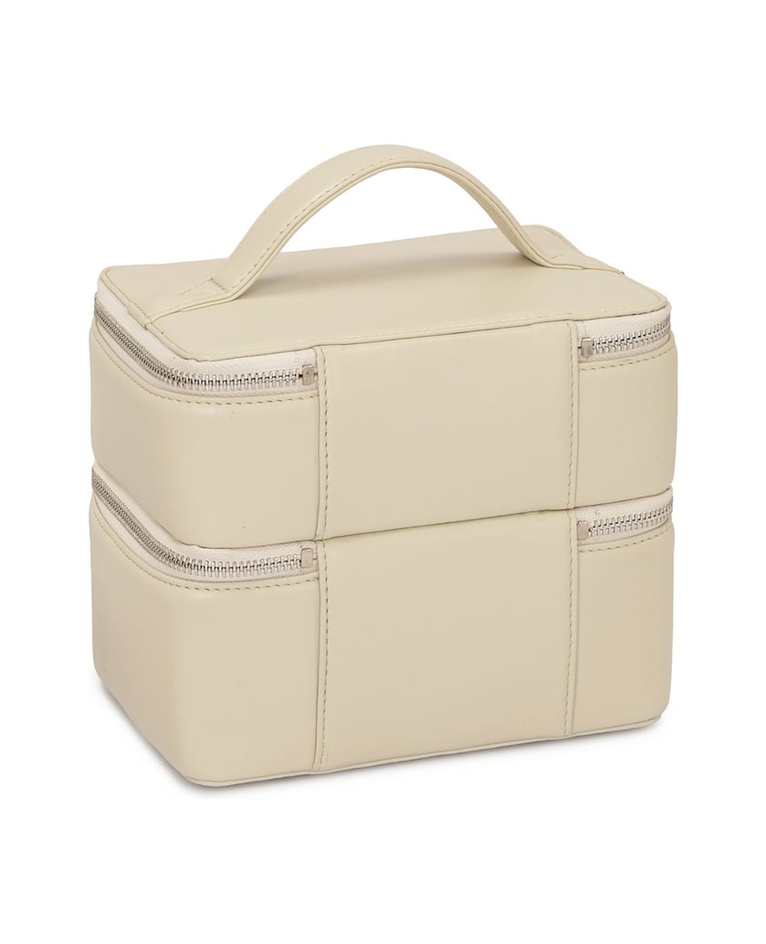 Kazar-Kosmetiktasche-aus-Leder-mit-Spiegel-und-Pinselhalter-weiss