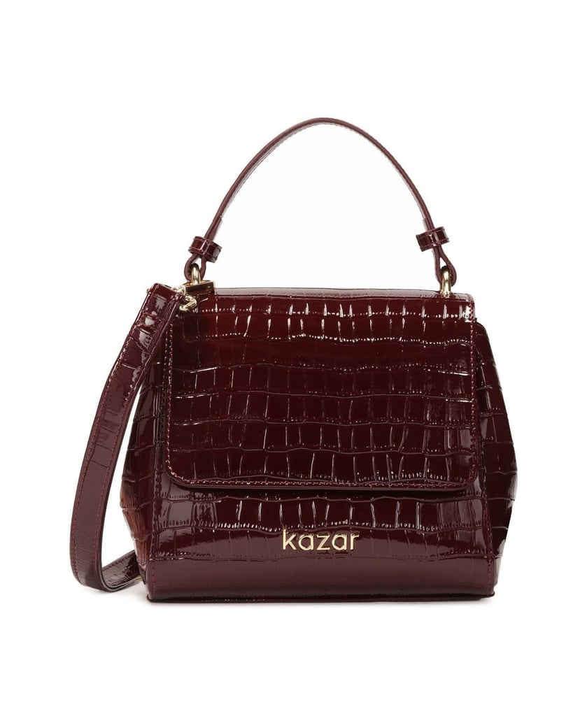 Kazar-Kastanienbraune-Lacklederhandtasche-rot