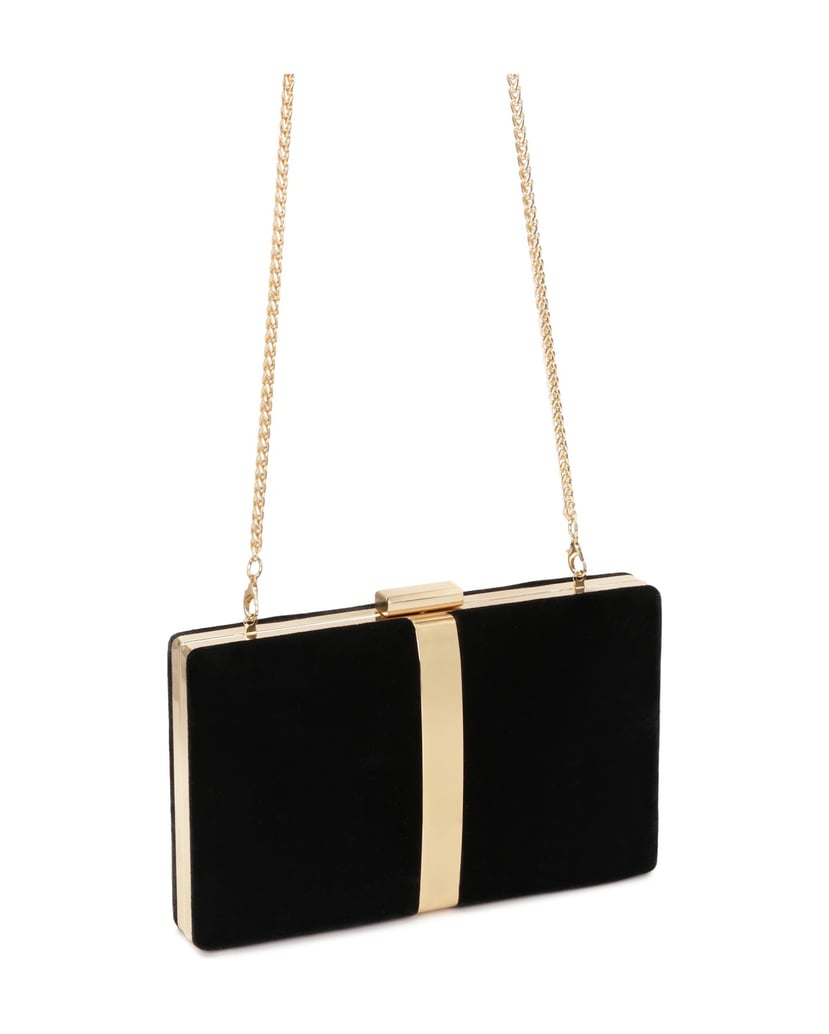 Kazar-Elegante-Clutch-Tasche-aus-schwarzem-Samt-schwarz
