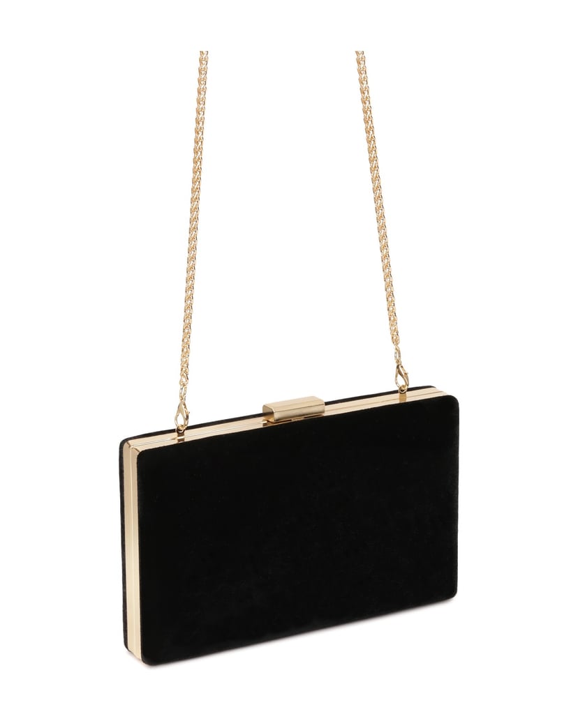 Kazar-Elegante-Clutch-Tasche-aus-schwarzem-Samt-schwarz