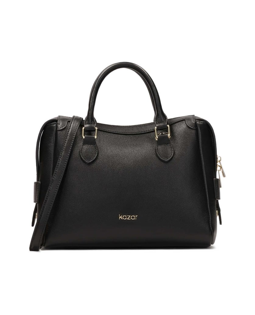 Kazar-Schlanke-Handtasche-mit-Griffen-und-Riemen-schwarz