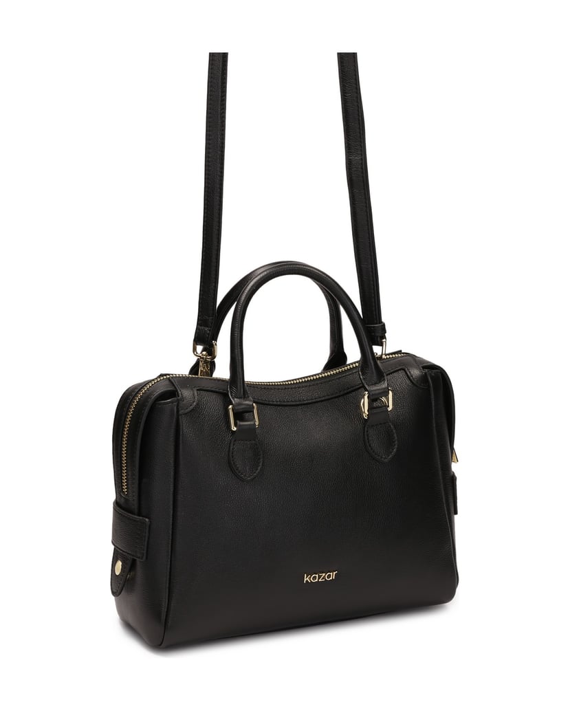 Kazar-Schlanke-Handtasche-mit-Griffen-und-Riemen-schwarz