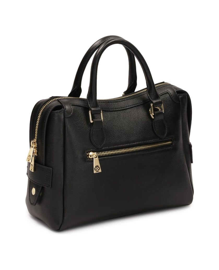 Kazar-Schlanke-Handtasche-mit-Griffen-und-Riemen-schwarz