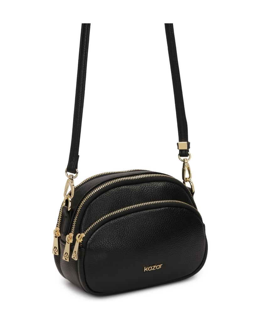 Kazar-Klassische-Gürtelhandtasche-aus-Leder-schwarz