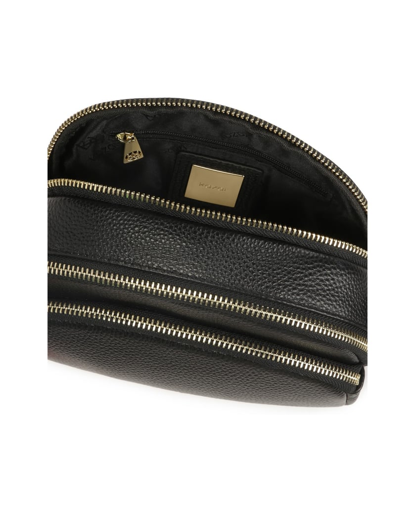 Kazar-Klassische-Gürtelhandtasche-aus-Leder-schwarz