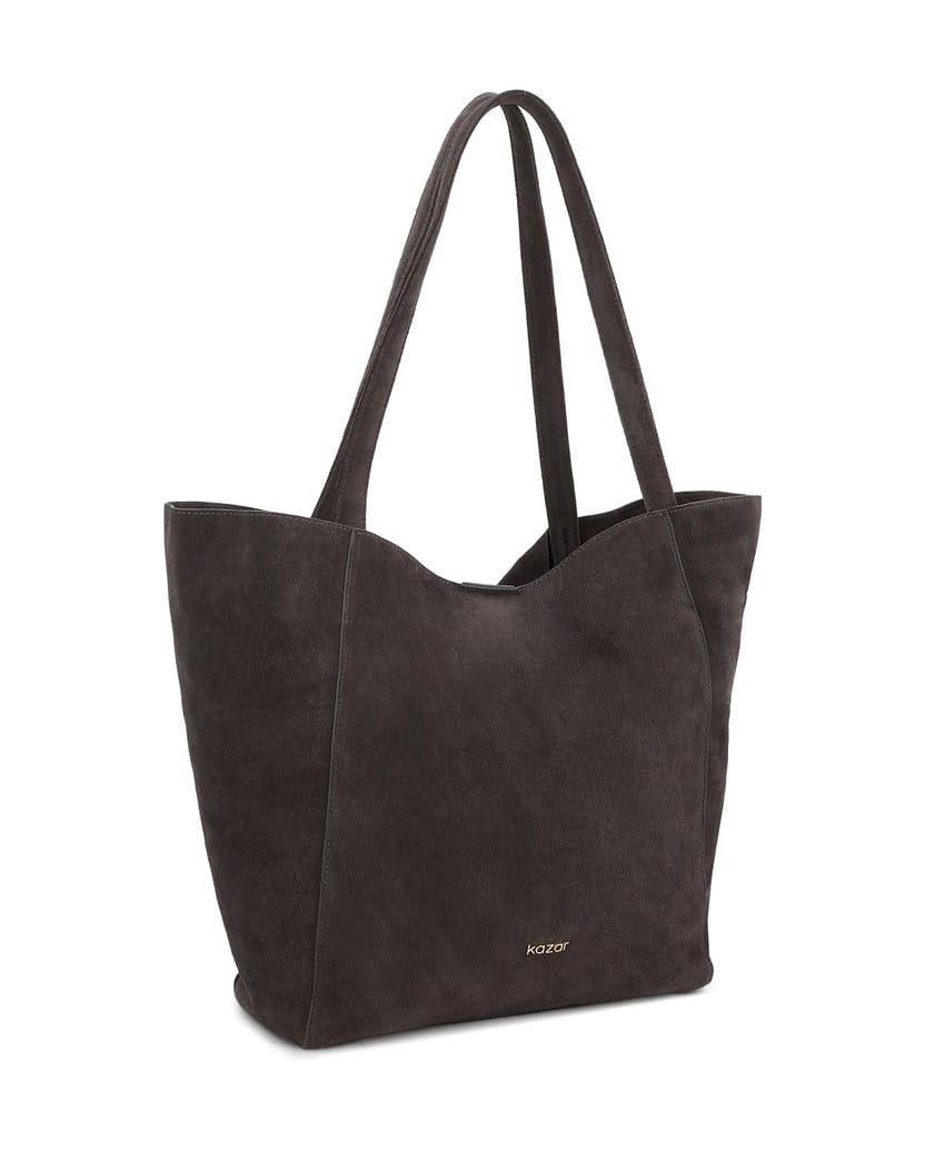 Kazar-Graue-Shopper-Tasche-aus-Wildleder-grau