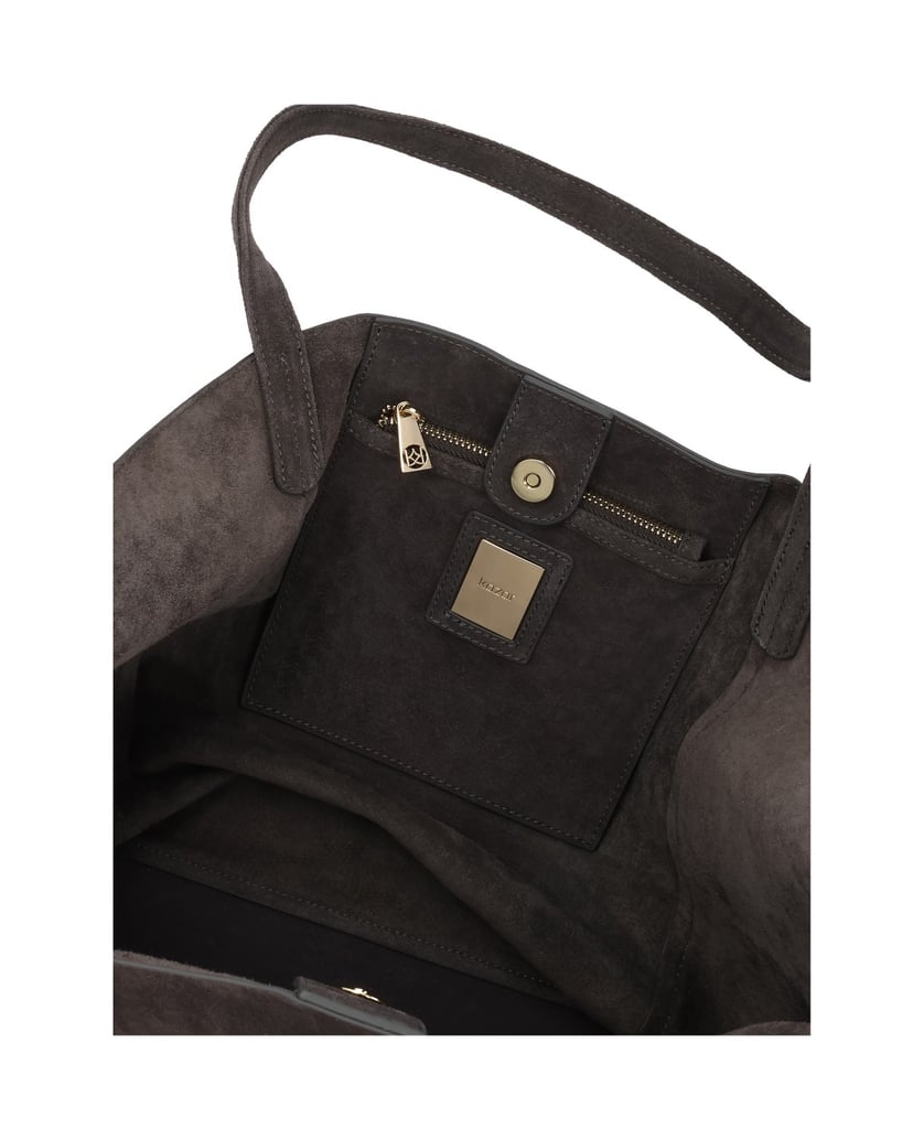 Kazar-Graue-Shopper-Tasche-aus-Wildleder-grau