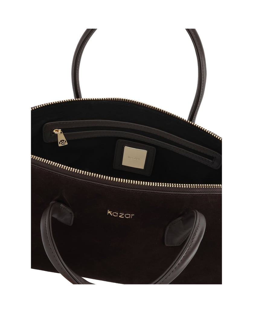 Kazar-Braune-Wildlederhandtasche-mit-Griffen-braun