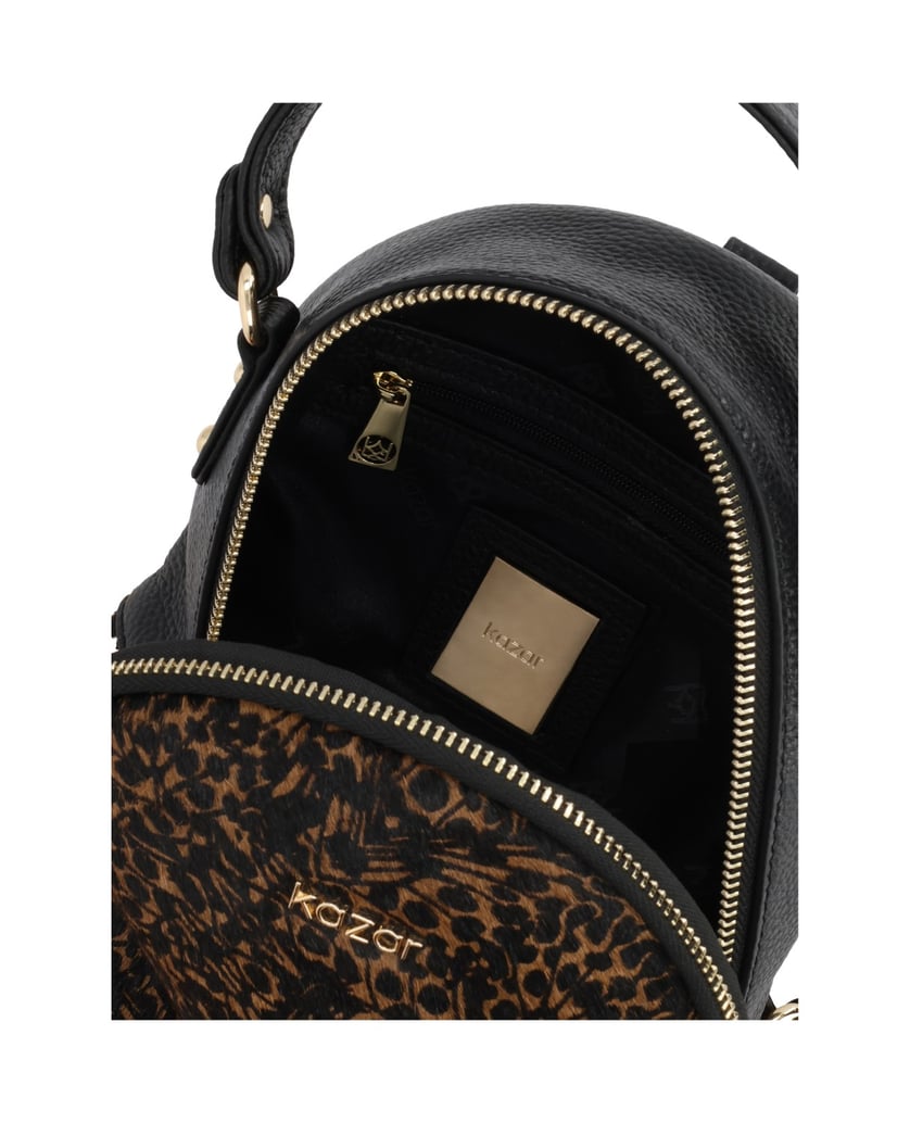 Kazar-Schwarzer-und-brauner-Rucksack-mit-Naturborsten-schwarz