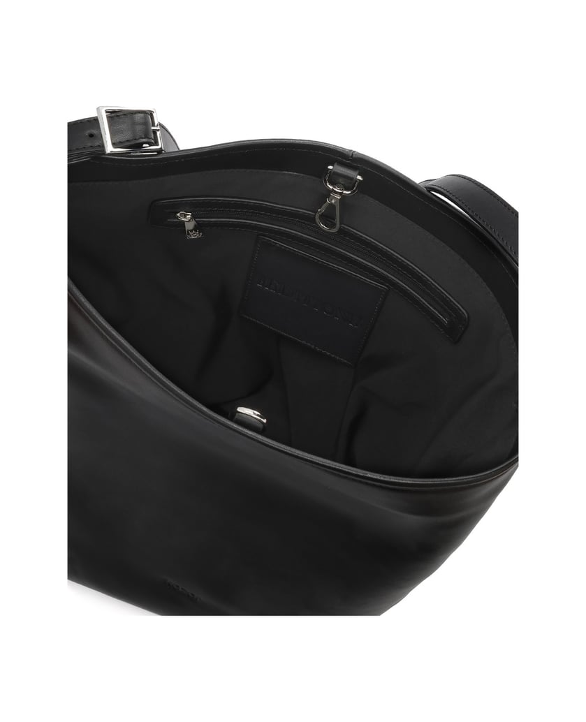 Kazar-Schwarze-Lederhandtasche-mit-Schulterriemen-schwarz