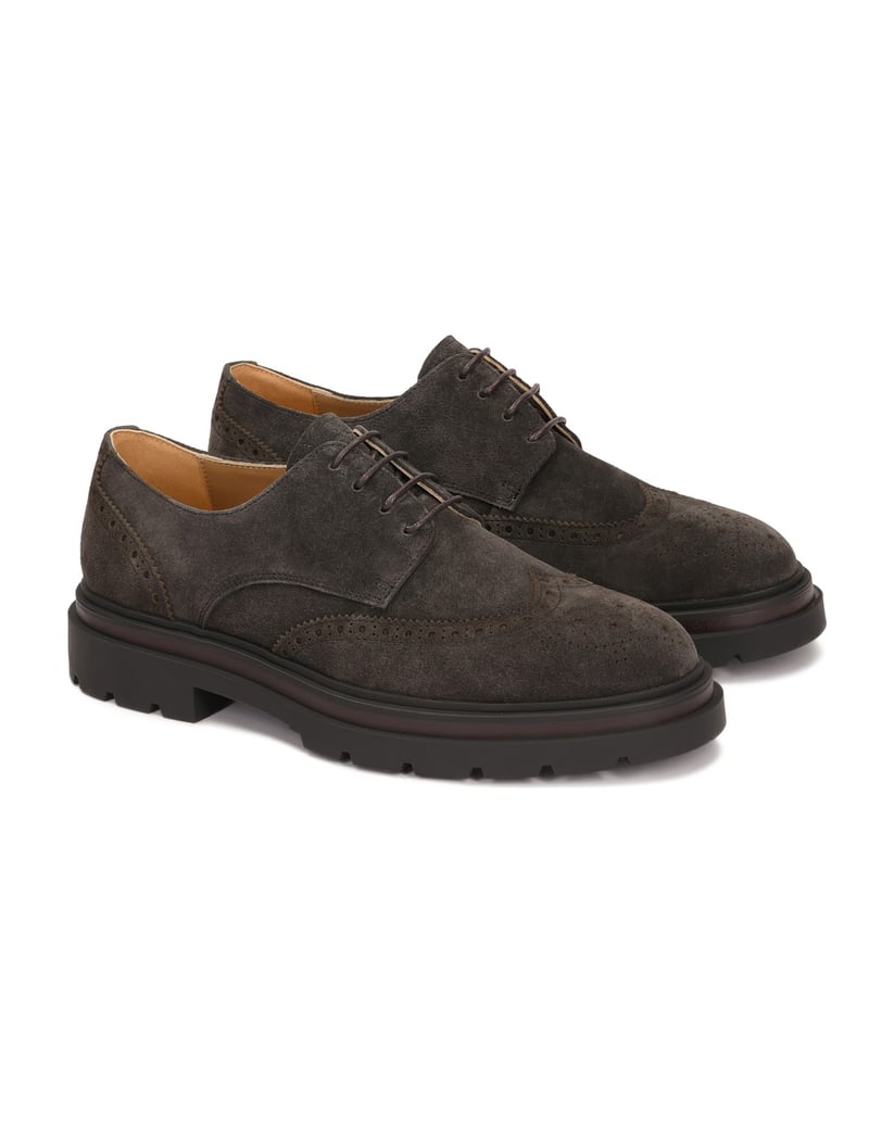 Kazar-Braune-Derby-Schuhe-mit-Rosettenverzierung-braun